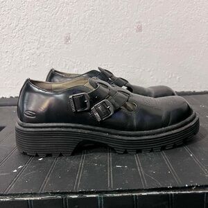 Vintage 90’s Y2K Black Chunky Sole Mary Janes Oxfords Sz 11
